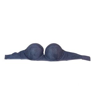 Victoria’s Secret very sexy multi way navy blue lace strapless bra 32D